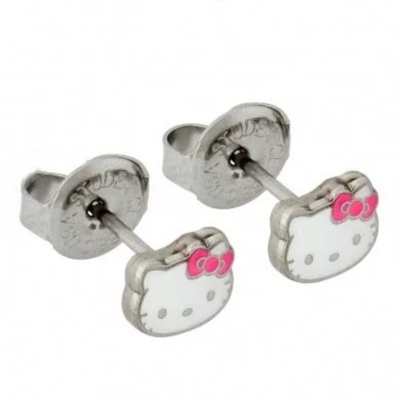 Studex Stainless Steel Hello Kitty Ear Piercing Earrings - Picture 2 of 7